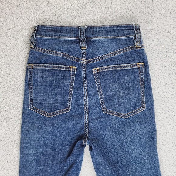 We The Free Jeans Womens 25 Medium Wash High Rise Flare Bell Bottom Button Fly - Picture 15 of 16